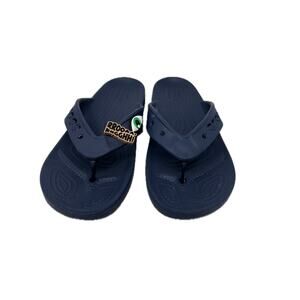 Crocs Blue Slides Flip Flops w/ Jibbitz Men's 6 Womans 8